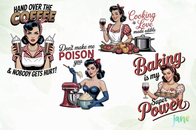 Vintage Pin-Up Kitchen Quotes
