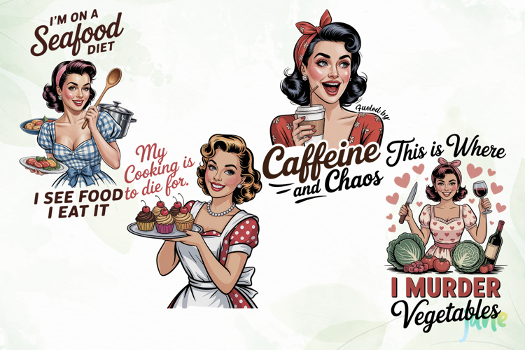 Vintage Pin-Up Kitchen Quotes