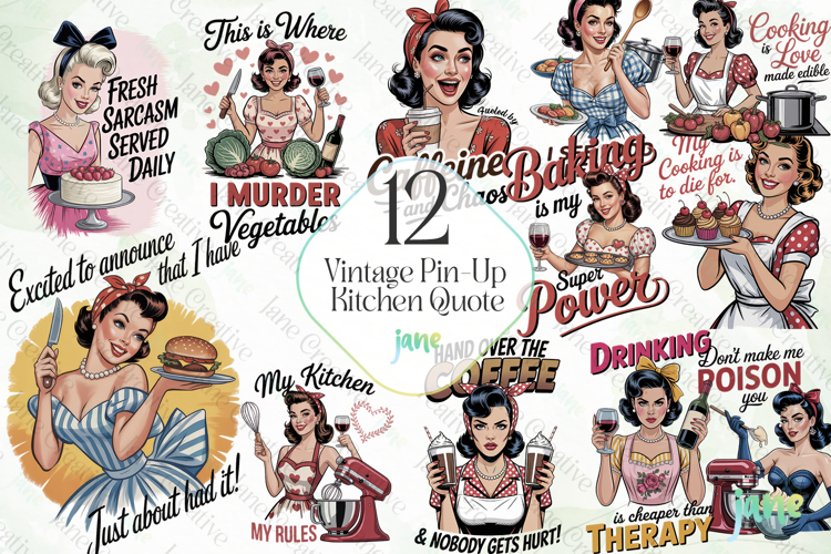 Vintage Pin-Up Kitchen Quotes