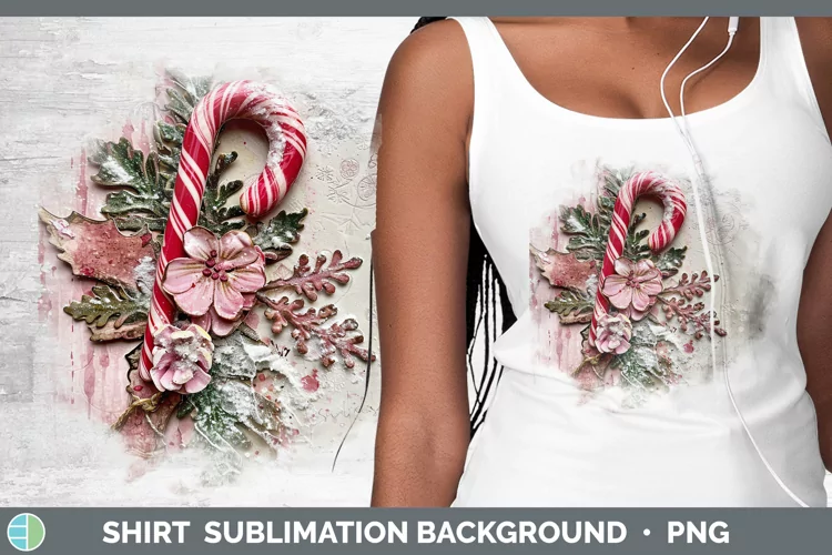 Vintage Pink Christmas Candy Cane Shirt Sublimation Sublimat