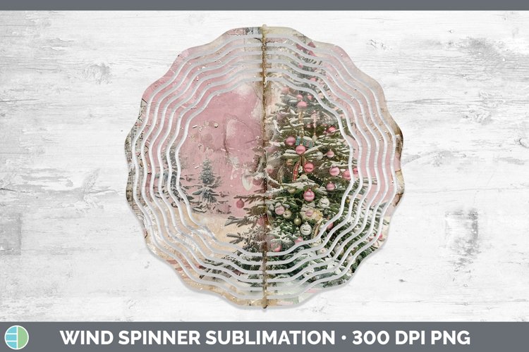 GorgeousVintage Pink Christmas Wind Spinner design.