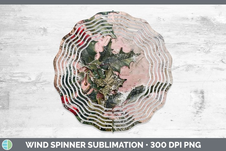 GorgeousVintage Pink Christmas Wind Spinner design.