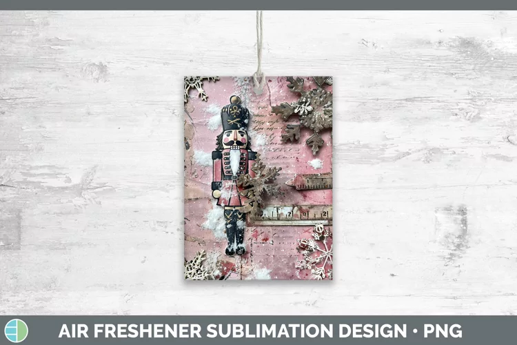 Vintage Pink Christmas Nutcracker Air Freshener Sublimation