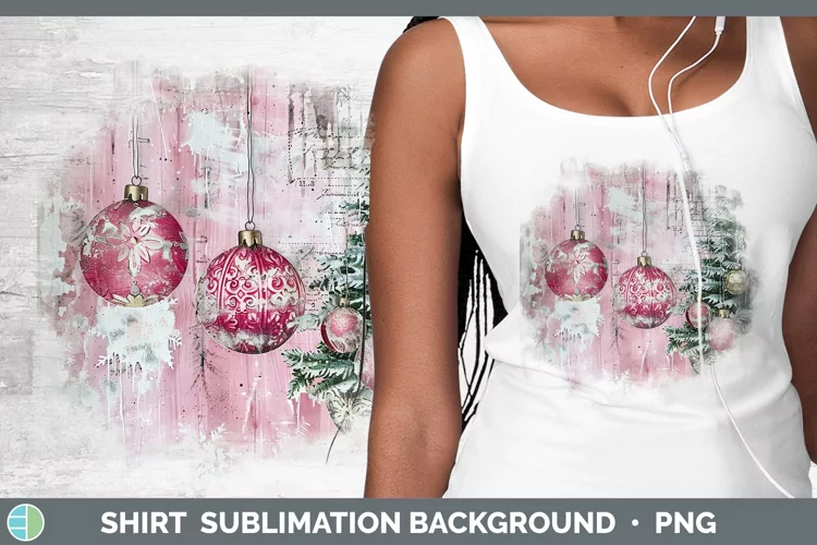 Vintage Pink Christmas Ornaments Shirt Sublimation Sublimati