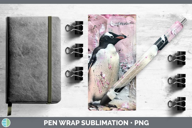 GorgeousVintage Pink Christmas Pen Wrap design.