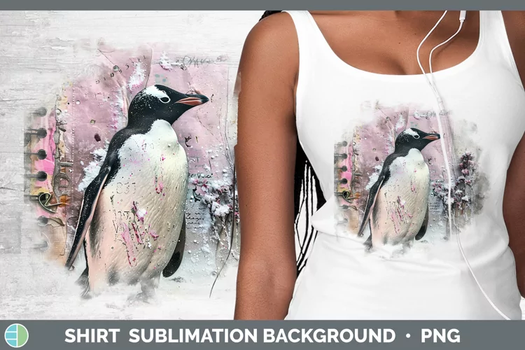 Vintage Pink Christmas Penguin Shirt Sublimation Sublimation