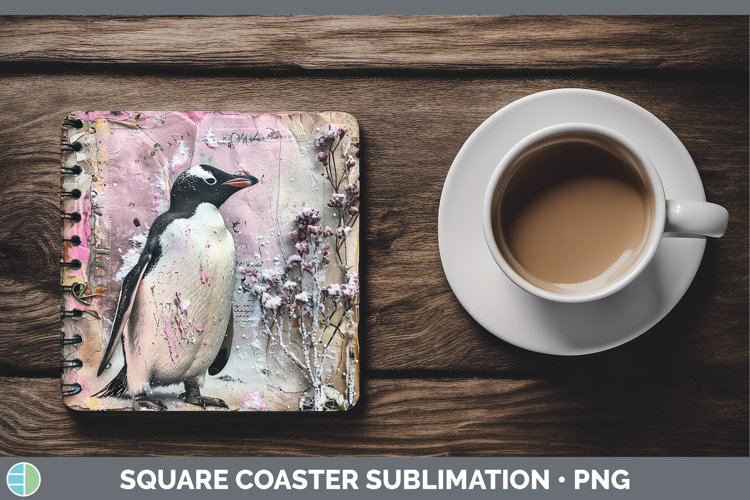 GorgeousVintage Pink Christmas Square Coaster design.