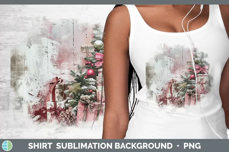Vintage Pink Christmas Presents Shirt Sublimation Sublimatio