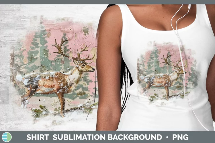 Vintage Pink Christmas Reindeer Shirt Sublimation Sublimatio