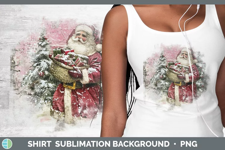 Vintage Pink Christmas Santa Gifts Shirt Sublimation Sublima