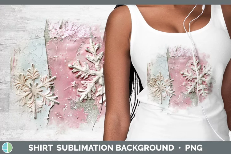 Vintage Pink Christmas Snowflakes Shirt Sublimation Sublimat