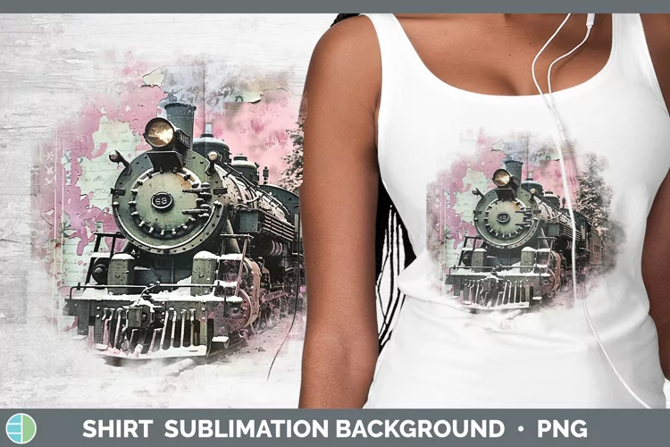 Vintage Pink Christmas Train Shirt Sublimation Sublimation B