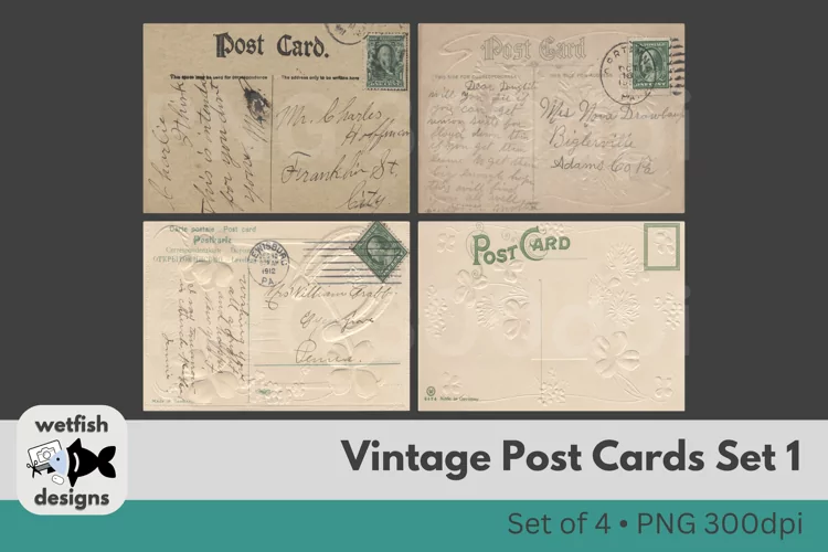 Vintage Post Cards for Crafting, Sublimation & Scrapbooking