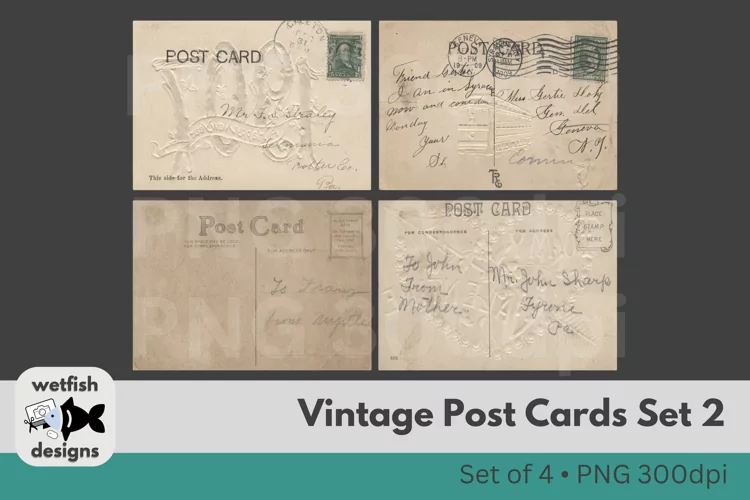Vintage Postcards for Crafting, Sublimation & Scrapbooking