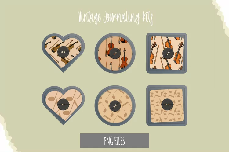 Violin with Vintage Color Seamless Pattern Button