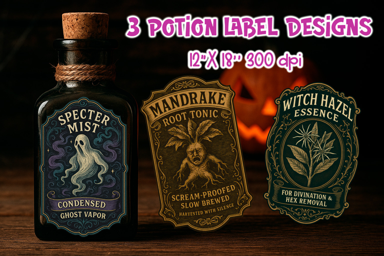 Vintage Halloween Labels | Potion Apothecary Label Stickers