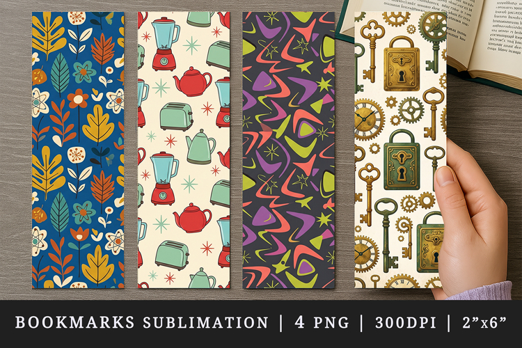 Vintage bookmarks printable sublimation bookmark design