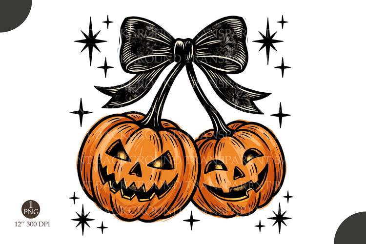 Vintage Pumpkin Cherries PNG, Spooky Season Sublimation