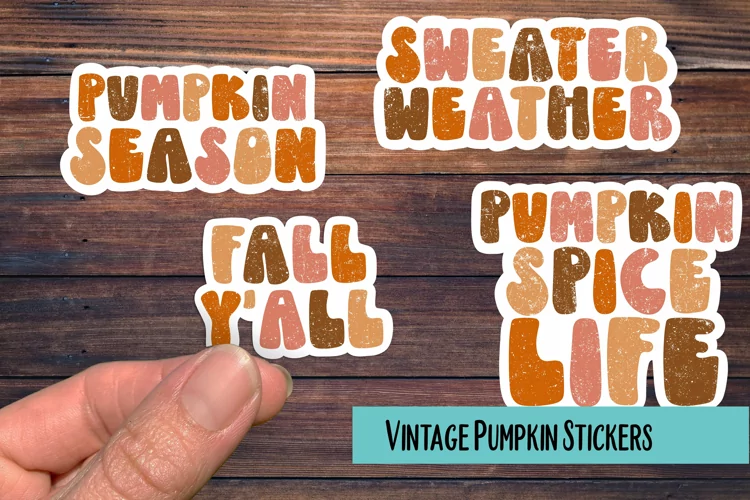 Vintage Pumpkin Season PNG Sticker Pack