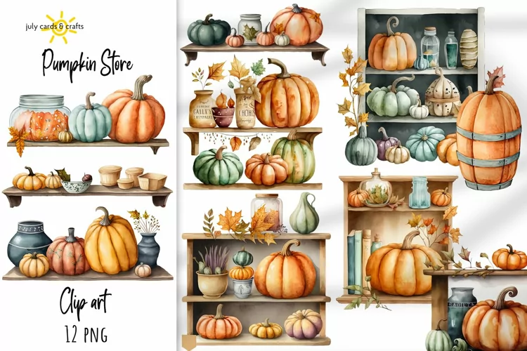 Vintage Pumpkin Store Clipart