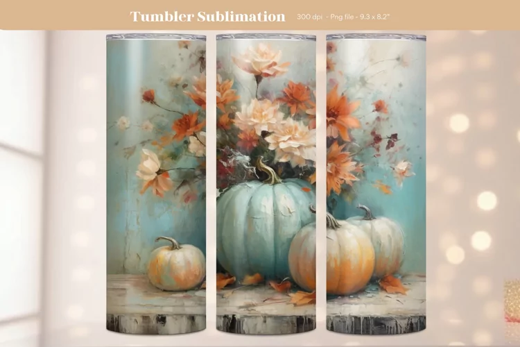 Vintage Pumpkin Tumbler Wrap | Fall Tumbler Wrap Sublimation