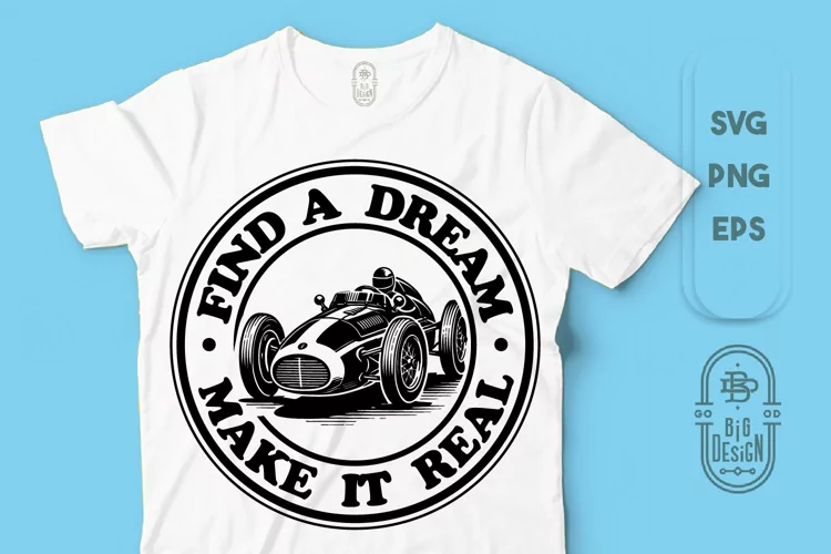 Old School Raceing Car Design | Positive Saying SVG File