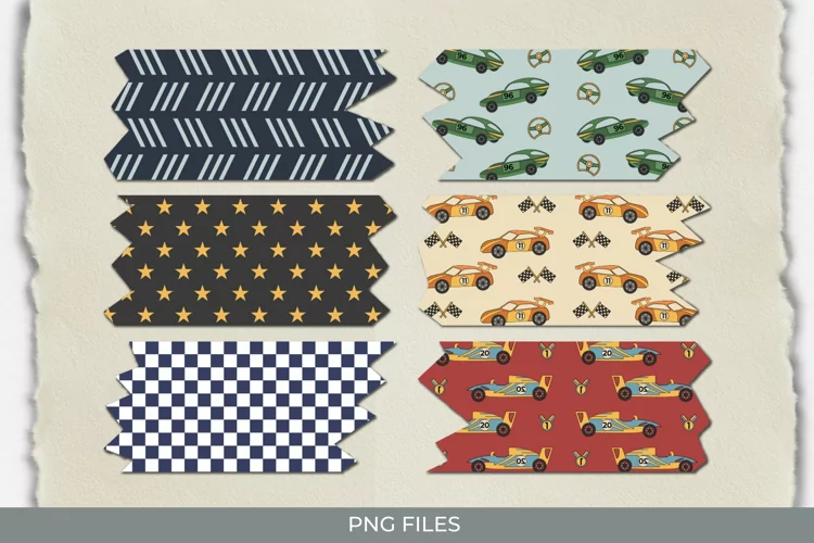 Vintage Racing Car Seamless Pattern Tape