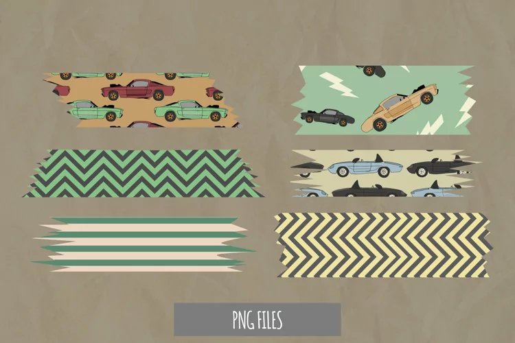 Vintage Racing Car Seamless Pattern Tape