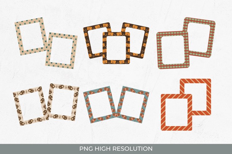 Scrapbooking Vintage Radio Pattern Frames Set example image 1