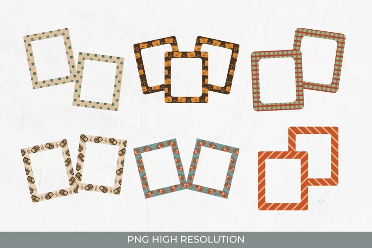 Scrapbooking Vintage Radio Pattern Frames Set