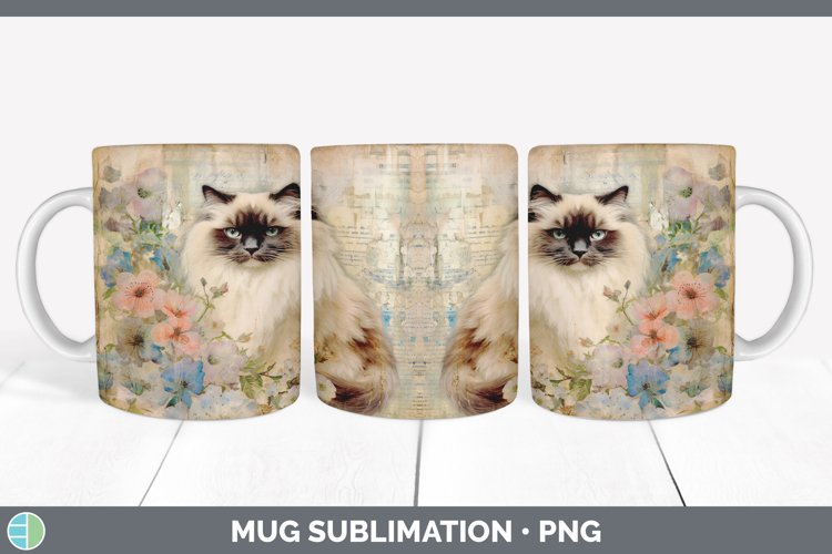 GorgeousDecoupage Ragdoll Cats Mug Wrap design.