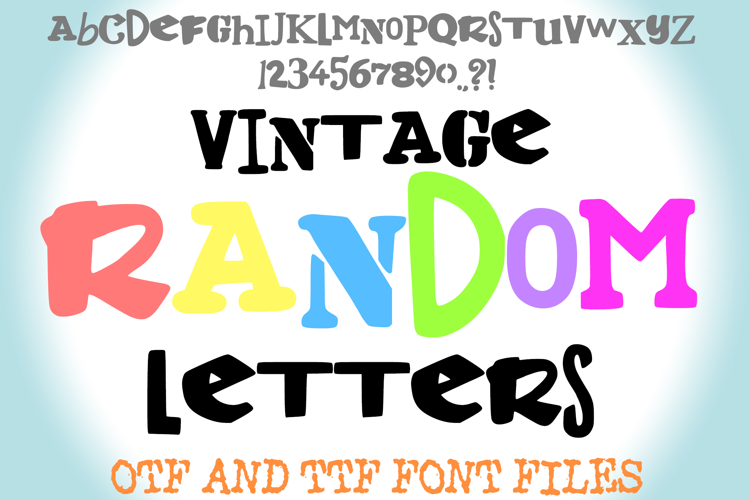 Vintage Random Letters Alphabet Ransom Note ABC Text Font