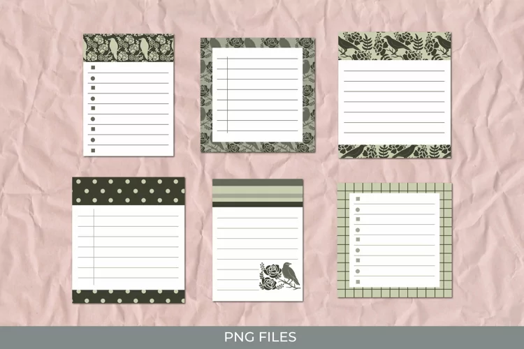 Vintage Raven and Floral Seamless Pattern Journaling Page
