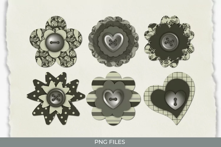 Vintage Raven and Floral Seamless Pattern Button