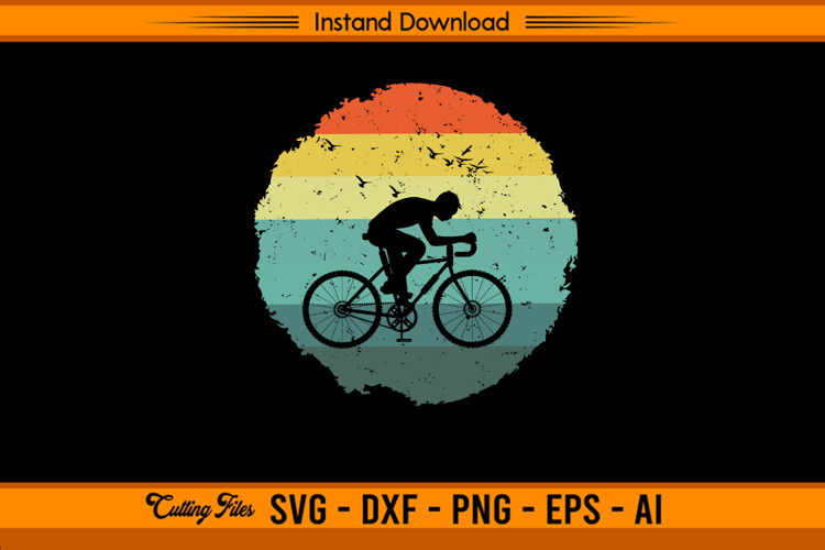 Vintage Retro Bicycle Cycling SVG Design for Bikers