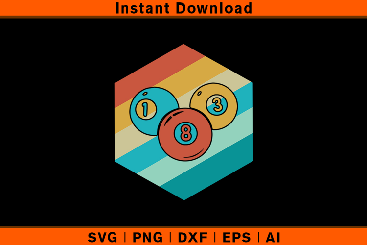 Retro Billiards SVG | Vintage Pool Balls Design for Cricut