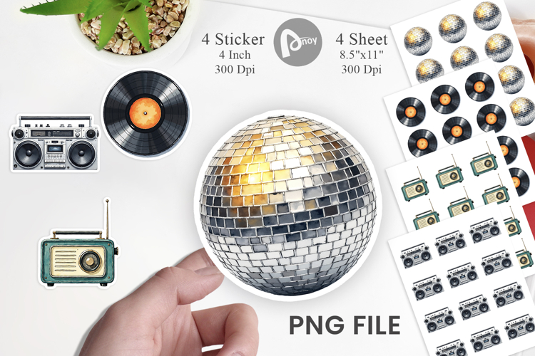 Vintage Roller Disco Summer Sticker