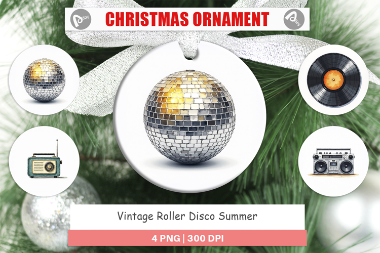 Vintage Roller Disco Summer Ornament