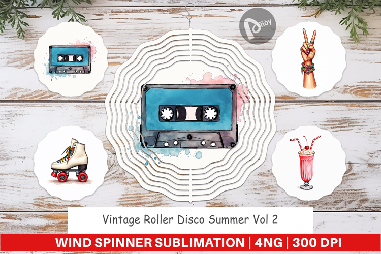Vintage Roller Disco Summer Wind Spinner