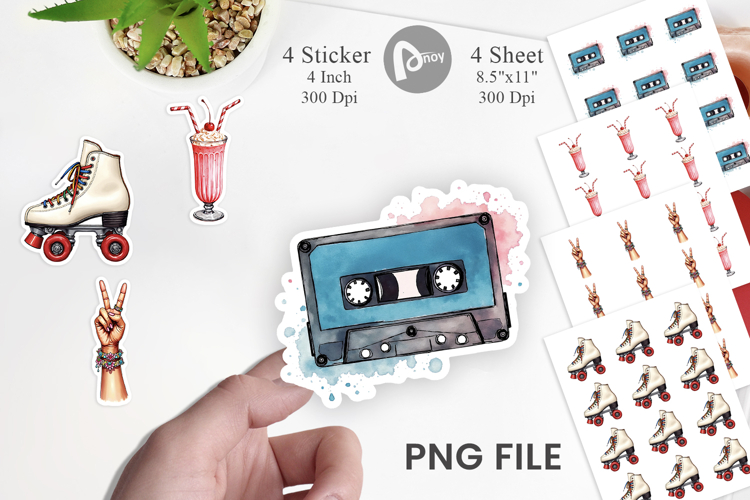 Vintage Roller Disco Summer Sticker