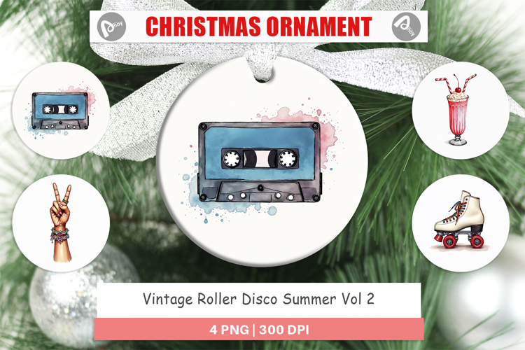 Vintage Roller Disco Summer Ornament