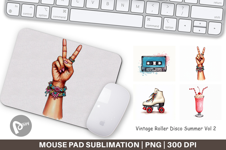 Vintage Roller Disco Summer Mouse Pad