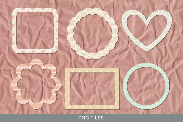 Vintage Rose Flowers Frames Set
