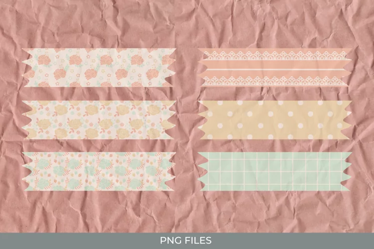 Vintage Rose Flowers Patterned Tape