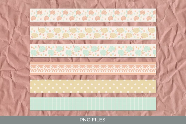 Vintage Rose Flowers Seamless Strips
