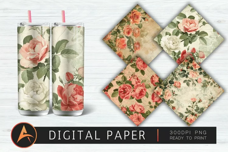 Vintage Roses Digital Paper
