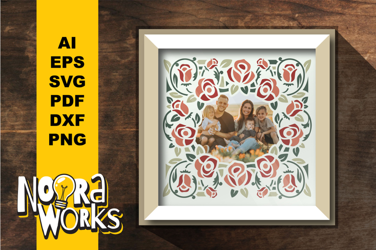 Vintage Roses Frame Shadow Box