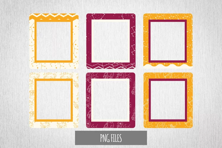 Vintage Sagitarius Sign Pattern Frame Set