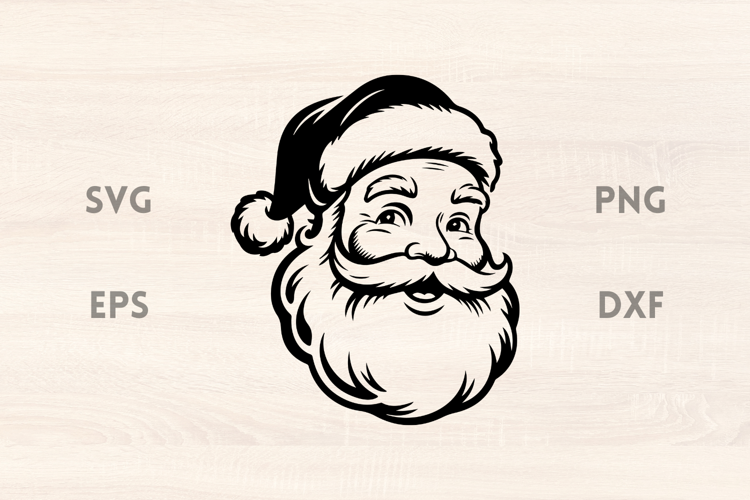 Vintage Smiling Santa SVG