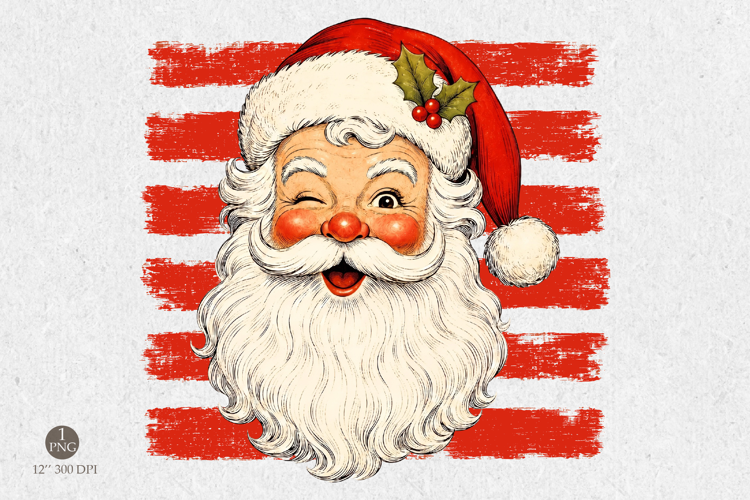 Vintage Santa Claus PNG - Christmas Sublimation Design
